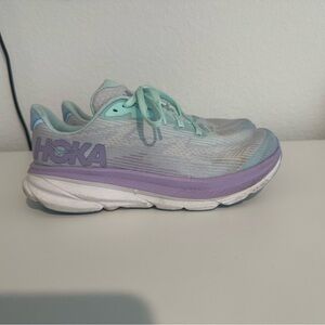 Hoka Clifton Women's Running Shoes - Mint and Lavender
